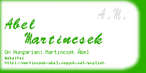 abel martincsek business card