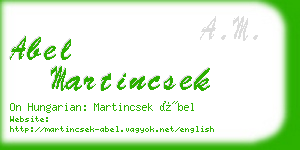 abel martincsek business card